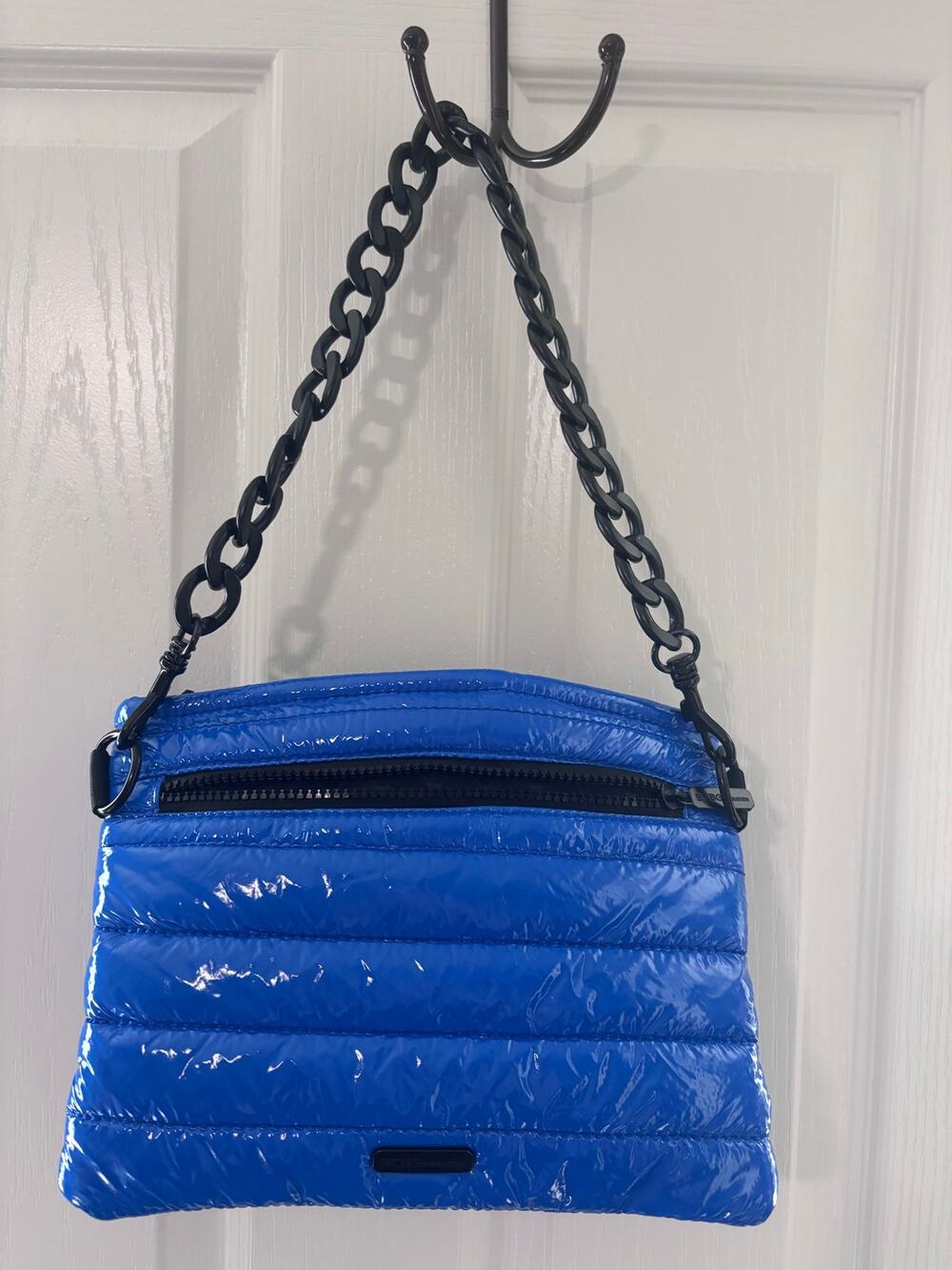 BCBGeneration Blue Quilted Zip Pouch Bag